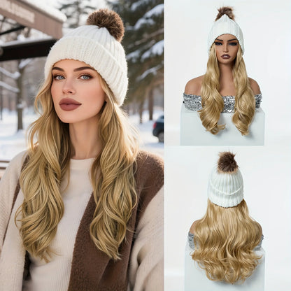 Parrucca con Cappello Beanie - Onde Naturali 20" | DHPower