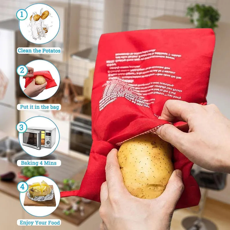 Titolo: Set 3 Sacchetti Magici Patate Microonde - Cottura Rapida in 4 Minuti Senza Neanche Pelarle