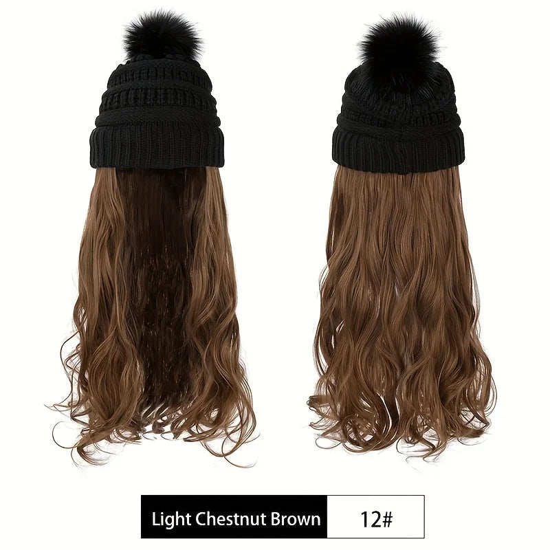Parrucca con Cappello Beanie - Onde Naturali 20" | DHPower