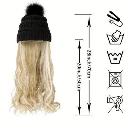 Parrucca con Cappello Beanie - Onde Naturali 20" | DHPower