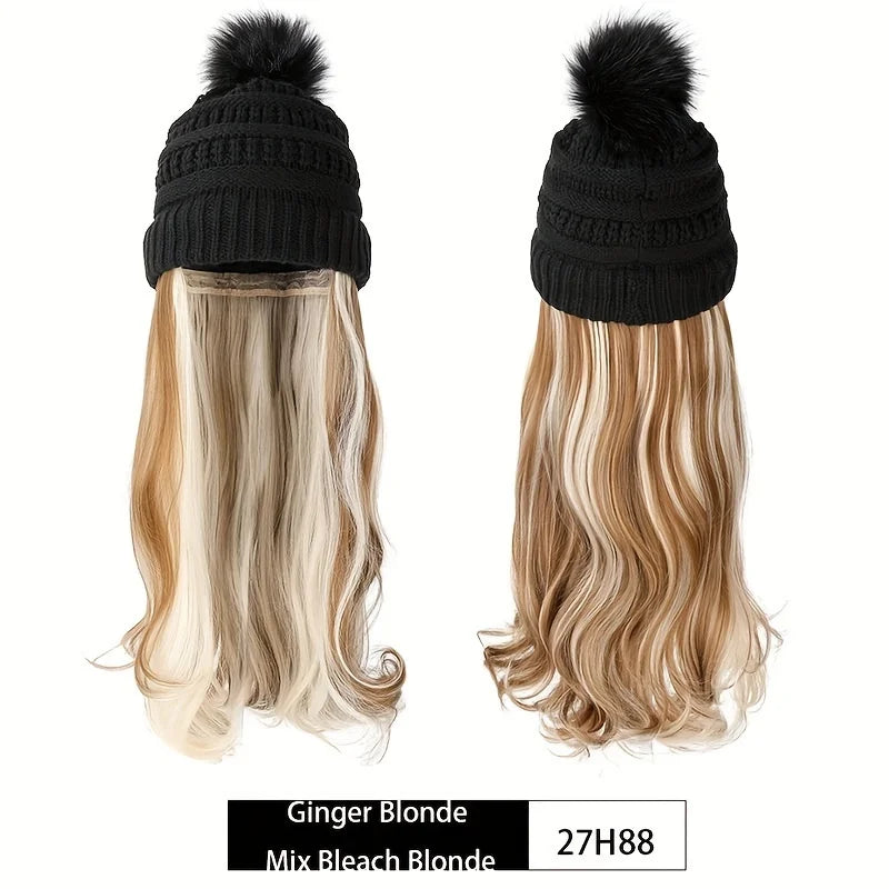 Parrucca con Cappello Beanie - Onde Naturali 20" | DHPower