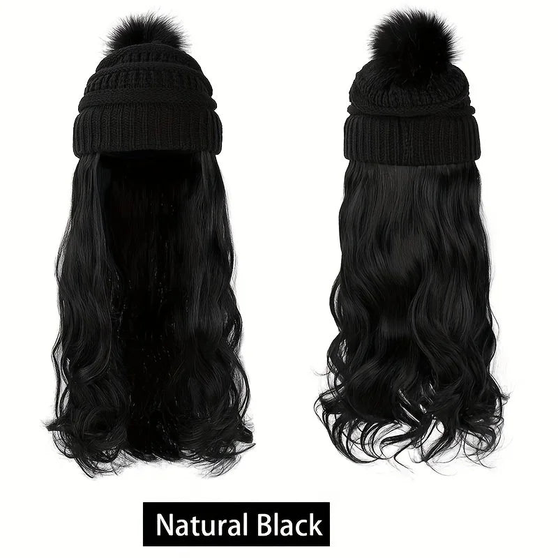 Parrucca con Cappello Beanie - Onde Naturali 20" | DHPower