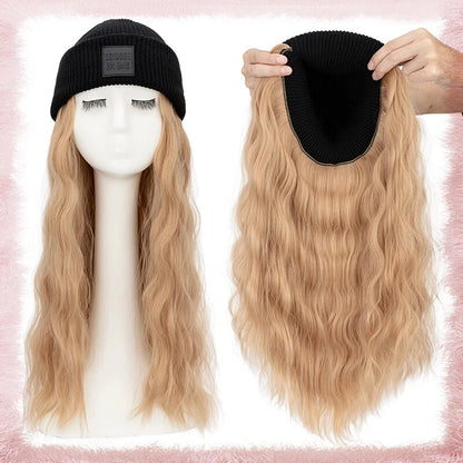 Parrucca con Cappello Beanie - Onde Naturali 20" | DHPower