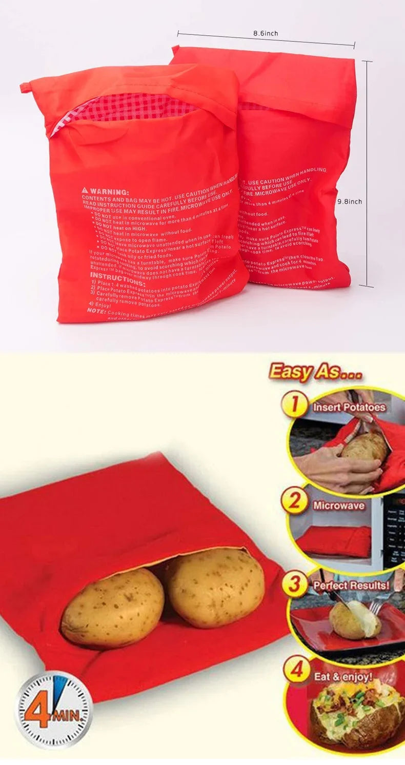 Titolo: Set 3 Sacchetti Magici Patate Microonde - Cottura Rapida in 4 Minuti Senza Neanche Pelarle