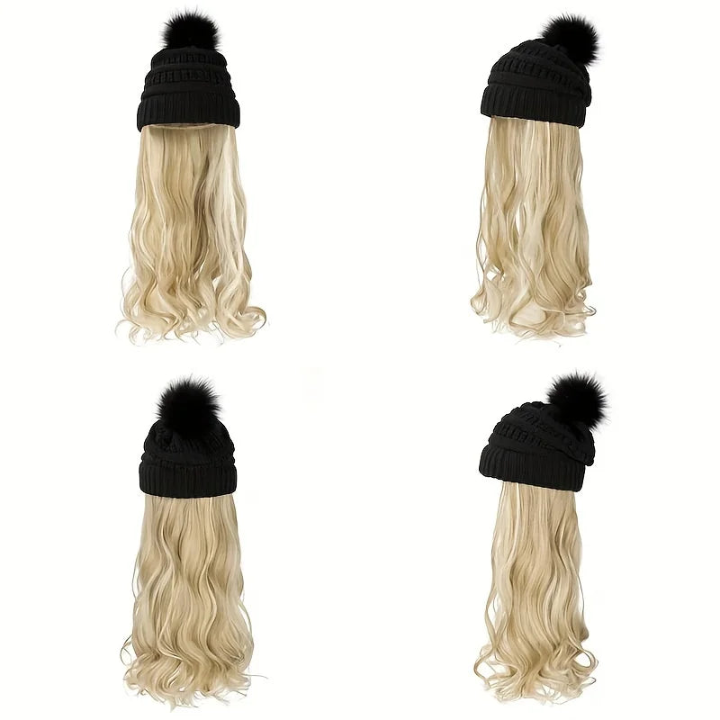 Parrucca con Cappello Beanie - Onde Naturali 20" | DHPower