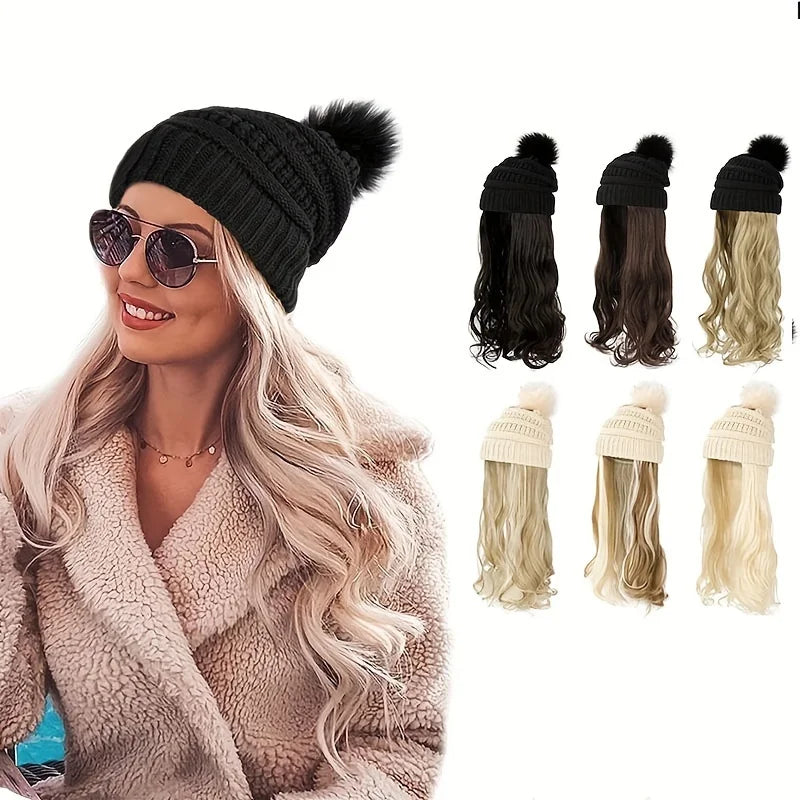 Parrucca con Cappello Beanie - Onde Naturali 20" | DHPower